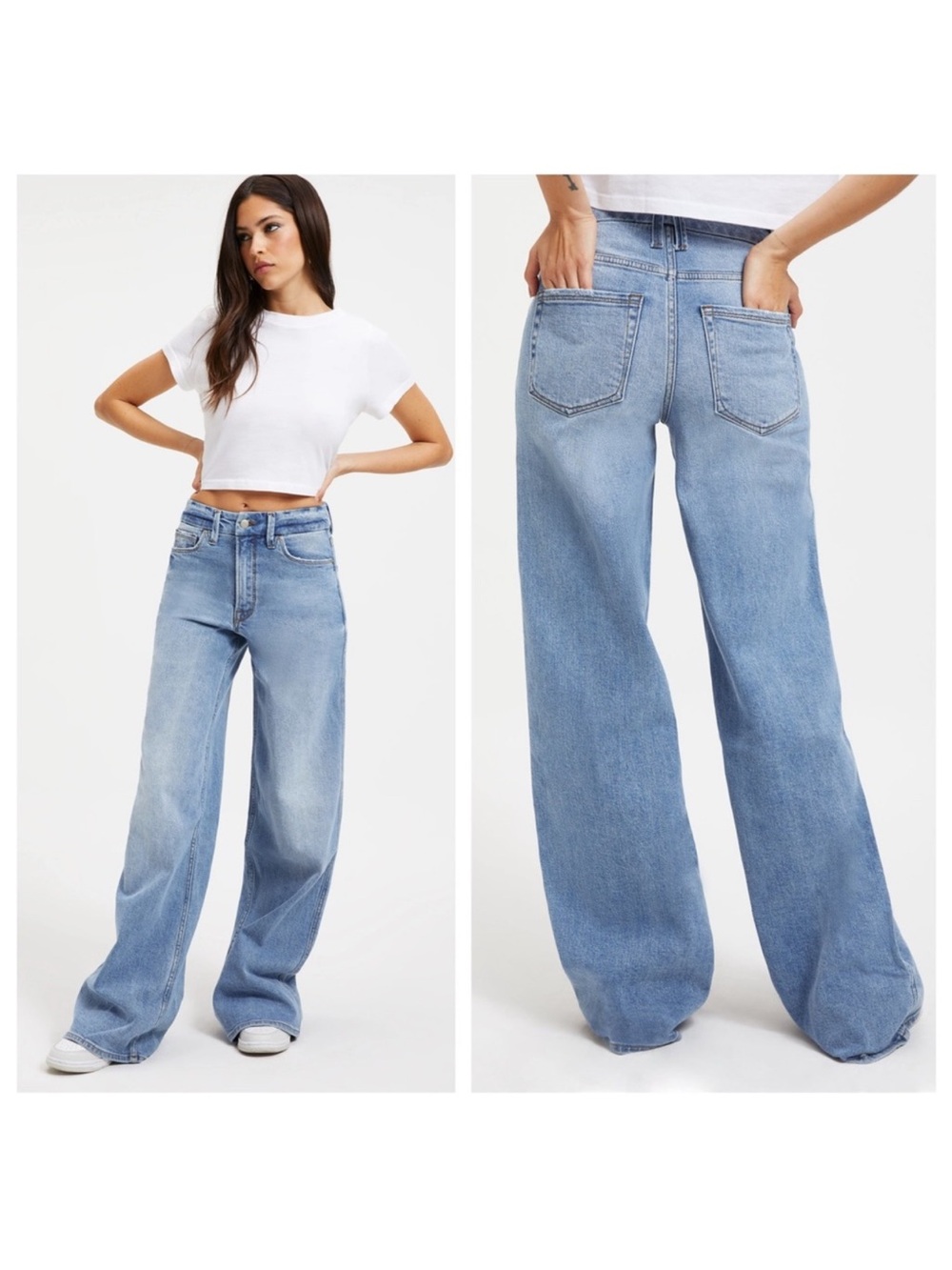 Good American | Good Skate High Rise Loose  Wide-Leg Jeans